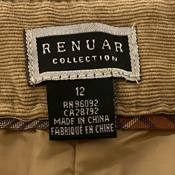 Renuar Collection Montreal 🇨🇦 Sz 12 Tan Mermaid Corduroy Maxi Skirt - Picture 8 of 11